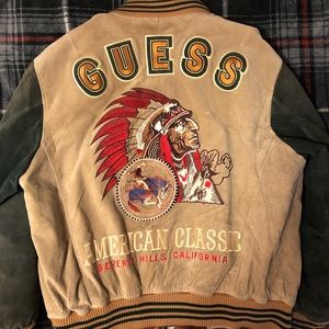 80s-90s Guess leather jacket Men’s size S